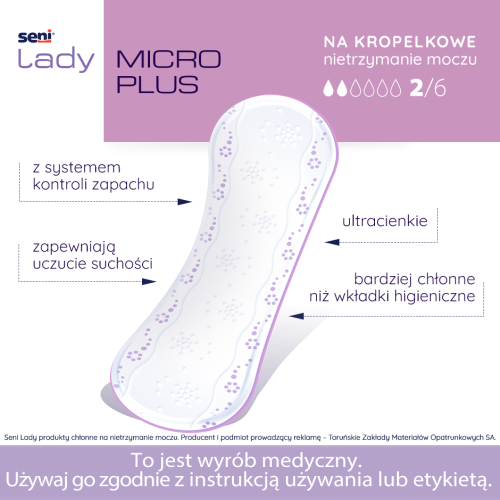 Wkładki urologiczne SENI LADY SLIM Micro Plus