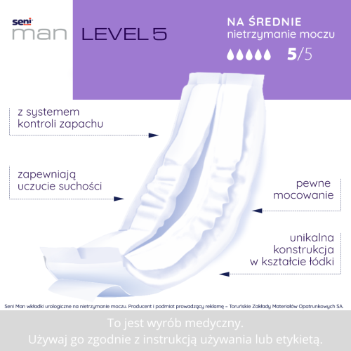 Wkładki urologiczne SENI MAN SUPER LEVEL 5